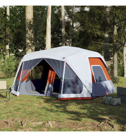 Tente de camping avec lumière LED gris et orange 443x437x229 cm