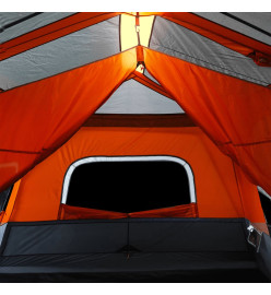 Tente de camping avec lumière LED gris et orange 443x437x229 cm