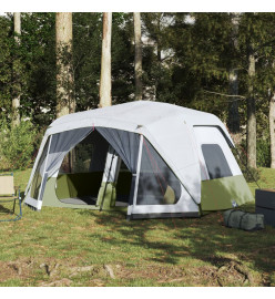 Tente de camping avec lumière LED vert 443x437x229 cm