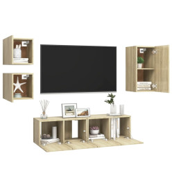 Ensemble de meuble TV 5 pcs Chêne sonoma Aggloméré