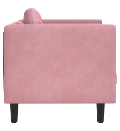 Fauteuil avec coussin rose velours