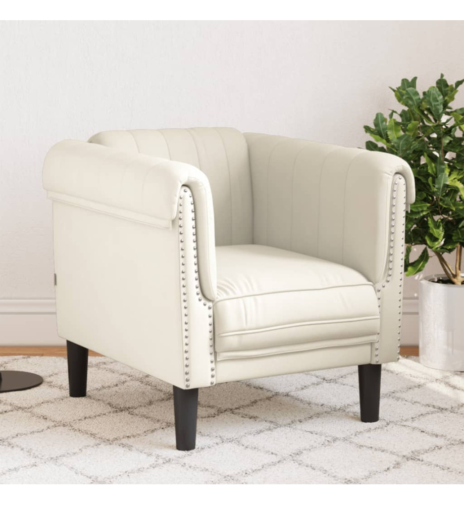 Fauteuil crème velours