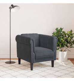 Fauteuil gris foncé velours