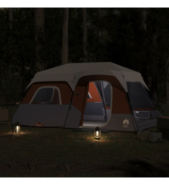 Tente de camping avec lumière LED gris et orange 441x288x217 cm