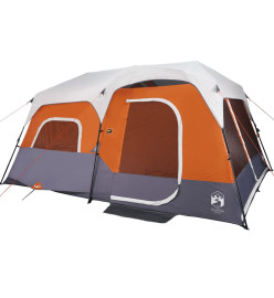 Tente de camping avec lumière LED gris et orange 441x288x217 cm