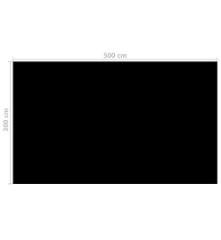 Couverture de piscine rectangulaire 500x300 cm PE Noir