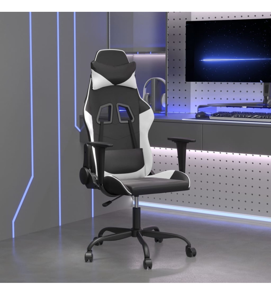 Chaise de jeu Noir et blanc Similicuir