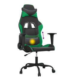Chaise de jeu de massage Noir et vert Similicuir