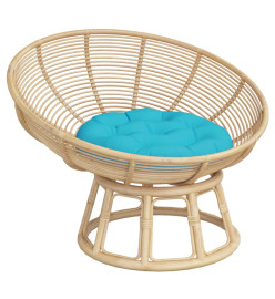Coussin rond turquoise Ø 60 x11 cm tissu oxford