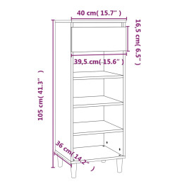 Armoire à chaussures Blanc 40x36x105 cm Bois d'ingénierie