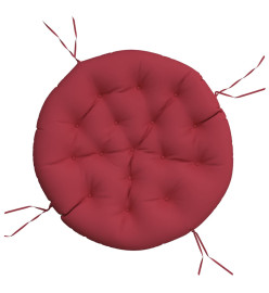 Coussin rond rouge bordeaux Ø 100 x11 cm tissu oxford