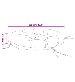 Coussin rond rouge bordeaux Ø 100 x11 cm tissu oxford