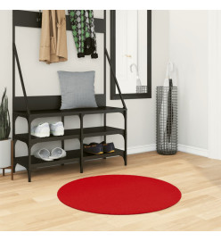 Tapis OVIEDO à poils courts rouge Ø 80 cm