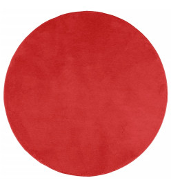 Tapis OVIEDO à poils courts rouge Ø 80 cm