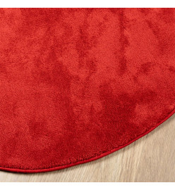Tapis OVIEDO à poils courts rouge Ø 80 cm