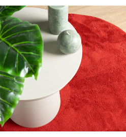 Tapis OVIEDO à poils courts rouge Ø 80 cm