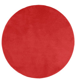 Tapis OVIEDO à poils courts rouge Ø 120 cm