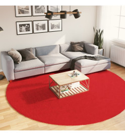 Tapis OVIEDO à poils courts rouge Ø 280 cm