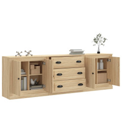 Buffets 3 pcs Chêne sonoma Bois d'ingénierie