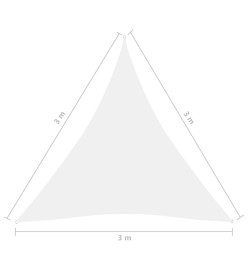 Voile de parasol tissu oxford triangulaire 3x3x3 m blanc