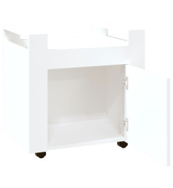 Chariot de bureau Blanc 60x45x60 cm Bois d'ingénierie