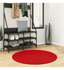 Tapis OVIEDO à poils courts rouge Ø 100 cm