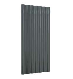 Panneaux de toiture 36 pcs Acier Anthracite 80x36 cm