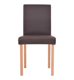 Table et chaises 7 pcs Cuir synthétique Chêne Marron