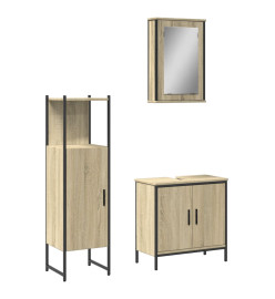 Ensemble de meubles de salle de bain 3 pcs chêne sonoma