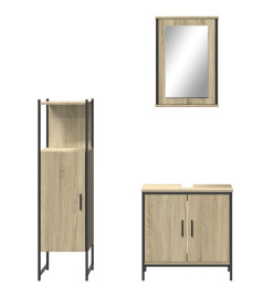 Ensemble de meubles de salle de bain 3 pcs chêne sonoma