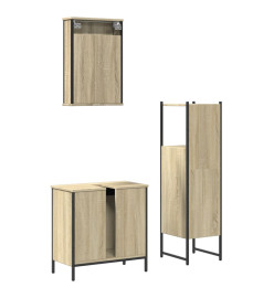 Ensemble de meubles de salle de bain 3 pcs chêne sonoma