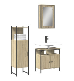 Ensemble de meubles de salle de bain 3 pcs chêne sonoma