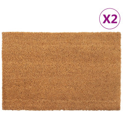 Tapis de porte 2 pcs naturel 40x60 cm fibre de coco touffeté