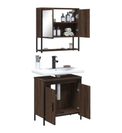 Ensemble de meubles de salle de bain 2 pcs Chêne marron