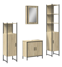 Ensemble de meubles de salle de bain 4 pcs chêne sonoma