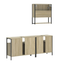 Ensemble de meubles de salle de bain 3 pcs chêne sonoma