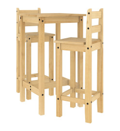 Ensemble de bar 3 pcs Bois de pin massif