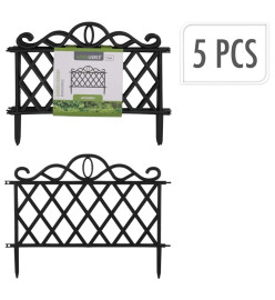 ProGarden Clôture de jardin décorative 5 pcs PP Noir 48x34 cm