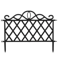 ProGarden Clôture de jardin décorative 5 pcs PP Noir 48x34 cm