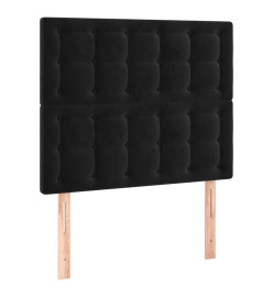 Lit à sommier tapissier avec matelas Noir 100x200 cm Velours