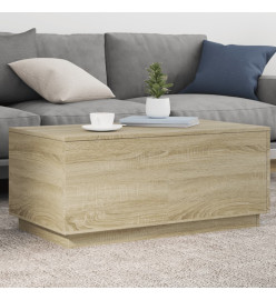 Table basse avec lumières LED chêne sonoma 90x50x40 cm