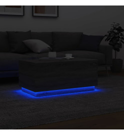 Table basse avec lumières LED gris sonoma 90x50x40 cm