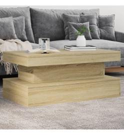 Table basse avec lumières LED chêne sonoma 90x50x40 cm