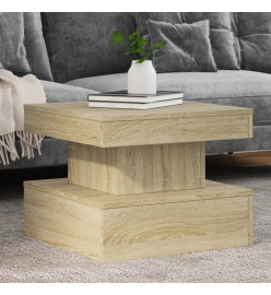 Table basse avec lumières LED chêne sonoma 50x50x40 cm