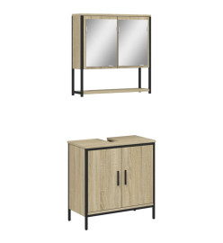 Ensemble de meubles de salle de bain 2 pcs chêne sonoma