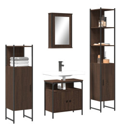 Ensemble de meubles de salle de bain 4 pcs Chêne marron