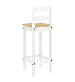 Ensemble de bar 3 pcs Blanc Bois de pin massif