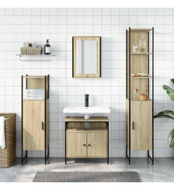 Ensemble de meubles de salle de bain 4 pcs chêne sonoma