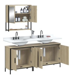 Ensemble de meubles de salle de bain 3 pcs chêne sonoma