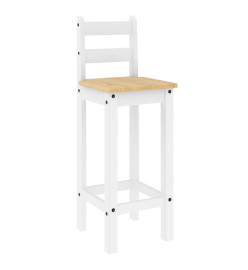 Ensemble de bar 3 pcs Blanc Bois de pin massif